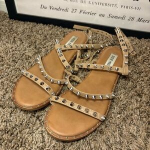 Steve Madden Brown Sandals with Silver Studs